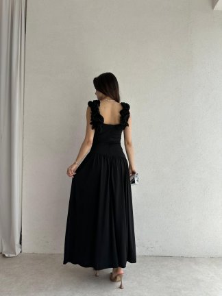CLOUDY Maxi Elbise 2023 - Siyah - 3