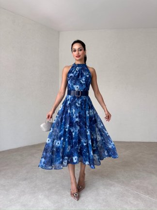 COLİSNA Midi Elbise 2990 - Mavi - 2