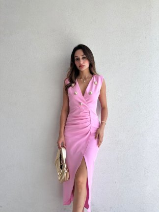 COMET Maxi Elbise 8750 - Pembe 