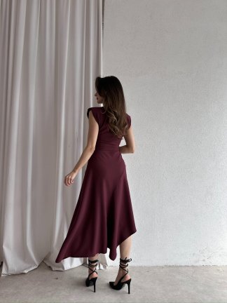 COMMON Midi Elbise 6747 - Bordo - 3