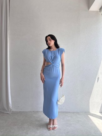 COPERNİCUS Midi Elbise 9222 - Mavi - 2