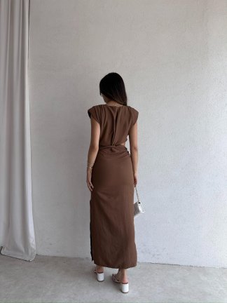 COPERNİCUS Midi Elbise 9222 - Acı Kahve - 3