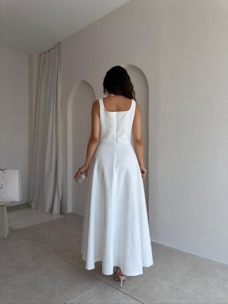 CORDOVA Maxi Elbise - 0714 - Beyaz - 3
