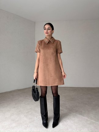 CORDOVA Mini Elbise 0714 - Vizon - 2