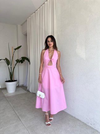 CORREX Maxi Elbise 5457 - Pembe - 2