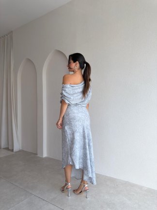 CORSET Midi Elbise 3746 - Gri - 3