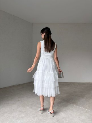 COZA Midi Elbise 5141 - Beyaz - 3