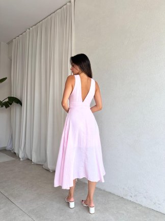 COZY Midi Elbise 4572 - Pudra - 3