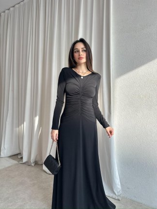 CREST Maxi Elbise 8712 - Siyah - 2