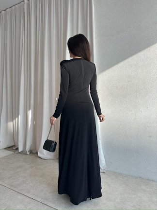 CREST Maxi Elbise 8712 - Siyah - 4