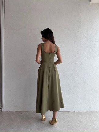 CREW Midi Elbise 3494 - Haki - 3