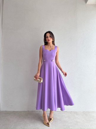 CREW Midi Elbise 3494 - Lila - 2