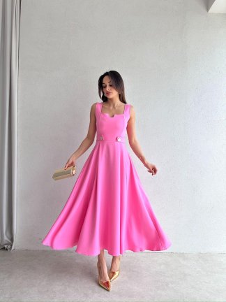 CREW Midi Elbise 3494 - Pembe - 2