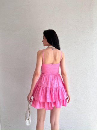 CROCE Mini Elbise 7087 - Pembe - 3