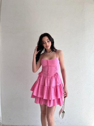 CROCE Mini Elbise 7087 - Pembe 