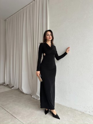 CROSS Maxi Elbise 7301 - Siyah - 2