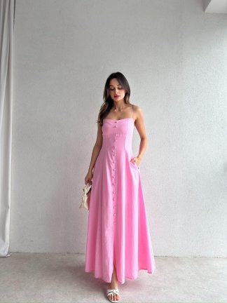 CURİE Maxi Elbise 2049 - Pembe - 4
