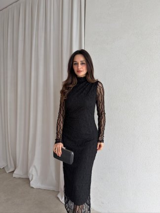 CURLY Maxi Elbise 8325 - Siyah 