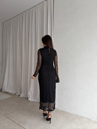 CURLY Maxi Elbise 8325 - Siyah - 3