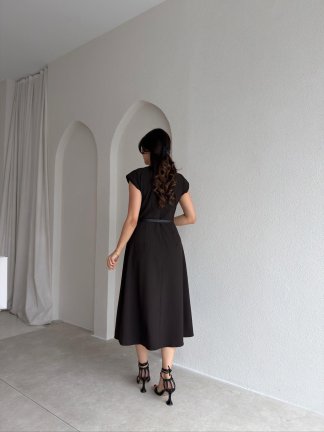 DACRON Midi Elbise 2589 - Acı Kahve - 3