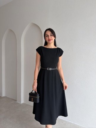 DACRON Midi Elbise 2589 - Siyah - 1
