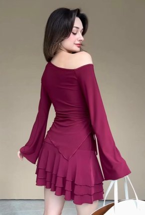 DALERİE Mini Etekli Takım 4579 - Bordo - 2