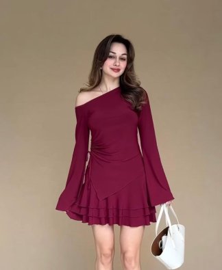 DALERİE Mini Etekli Takım 4579 - Bordo - 1