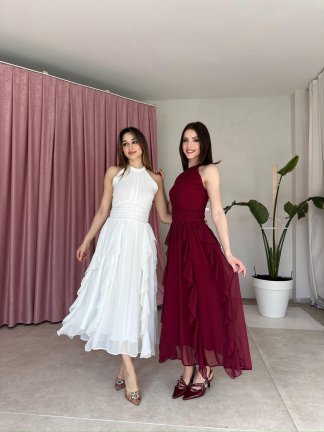 DALİA Maxi Elbise 8561 - Beyaz - 5