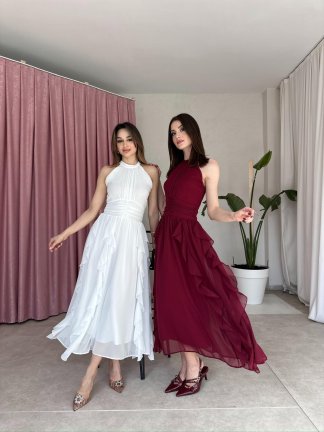 DALİA Maxi Elbise 8561 - Beyaz - 4