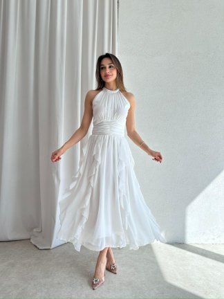 DALİA Maxi Elbise 8561 - Beyaz - 2