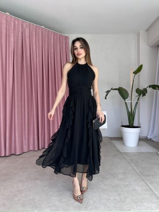 DALİA Maxi Elbise 8561 - Siyah - 2