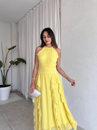 DALİA Maxi Elbise 8561 - Sarı 