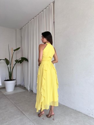 DALİA Maxi Elbise 8561 - Sarı - 2