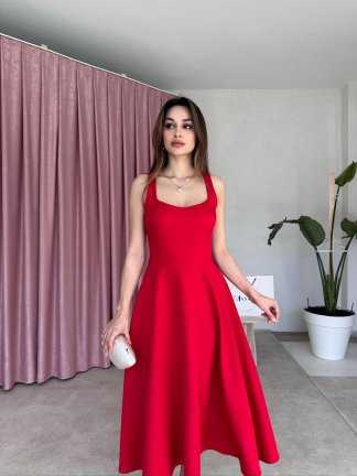 DANDELİON Midi Elbise 5320 - Kırmızı 