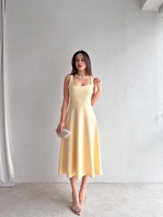 DANDELİON Midi Elbise 5320 - Sarı - 2