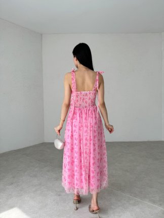 DANİELA Midi Elbise 4095 - Pembe - 3