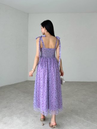 DANİELA Midi Elbise 4095 - Lila - 3