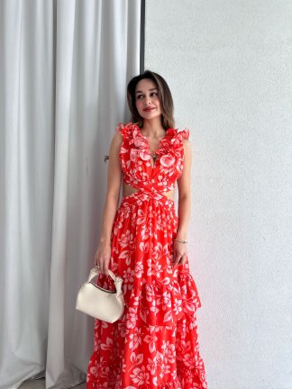 DARBY Maxi Elbise 5059 - Turuncu - 1