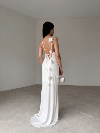DARLENE Maxi Elbise 5416 - Beyaz - 3