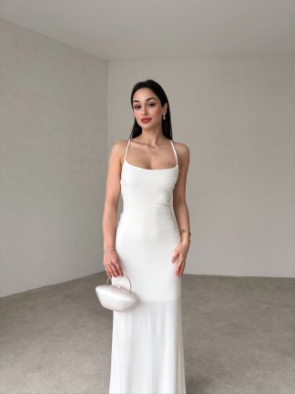 DARLENE Maxi Elbise 5416 - Beyaz - 4