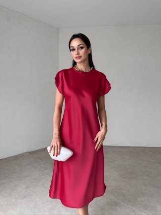 DAVİS Midi Elbise 2453 - Kırmızı - 1