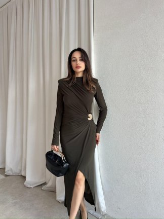 DEAD Midi Elbise 8564 - Haki - 1