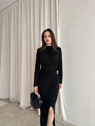  DEAD Midi Elbise 8564 - Siyah 