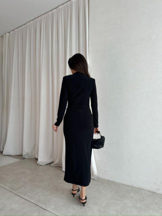  DEAD Midi Elbise 8564 - Siyah - 3