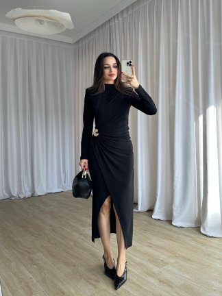  DEAD Midi Elbise 8564 - Siyah - 2