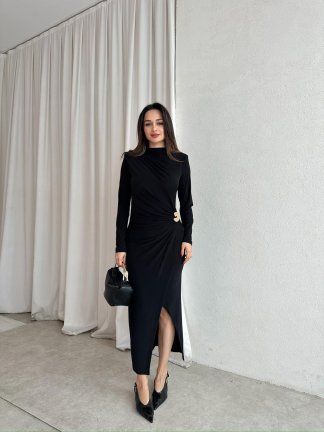  DEAD Midi Elbise 8564 - Siyah - 4