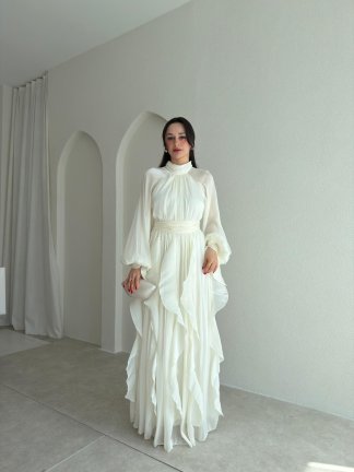 DELENA Elbise 8566 - Beyaz 