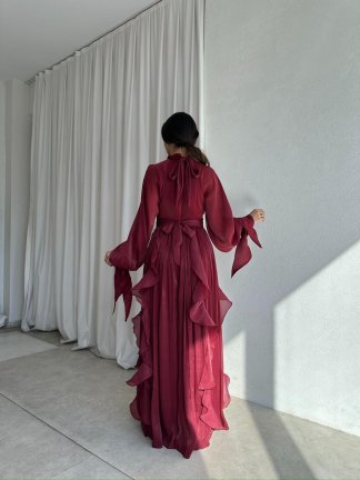 DELENA Elbise 8566 - Bordo - 4