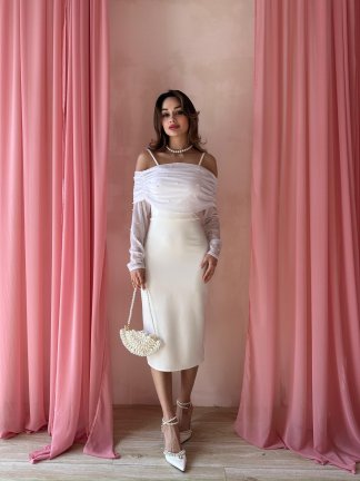 DELPHİA Midi Elbise 2974 - Beyaz - 5