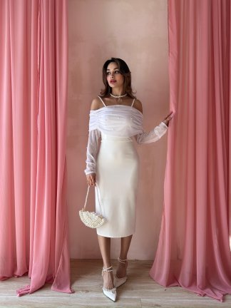 DELPHİA Midi Elbise 2974 - Beyaz - 3